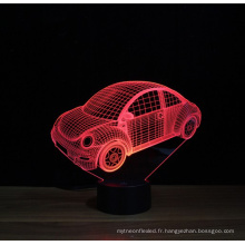 Lampe de voiture de lumière de nuit d&#39;illusion du chargeur 3D USB avec le contrôle tactile 7 couleurs change pour l&#39;exposition